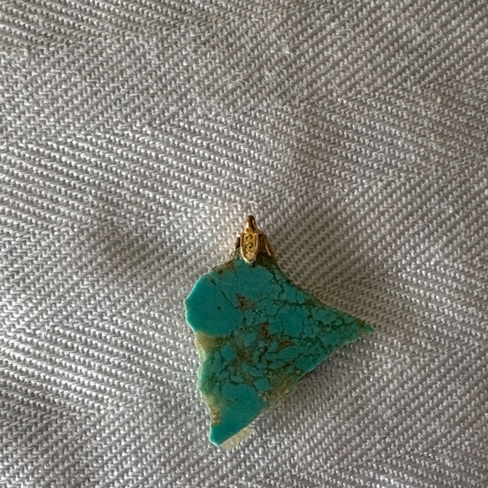 Turquoise and Gold Pendant Set - Picture 5 of 11